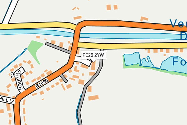 PE26 2YW map - OS OpenMap – Local (Ordnance Survey)