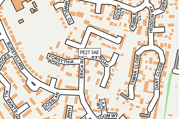 PE27 3AE map - OS OpenMap – Local (Ordnance Survey)