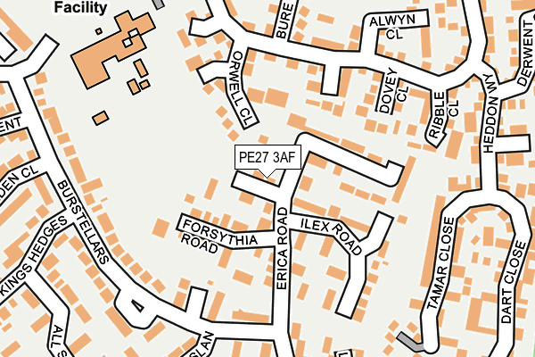 PE27 3AF map - OS OpenMap – Local (Ordnance Survey)