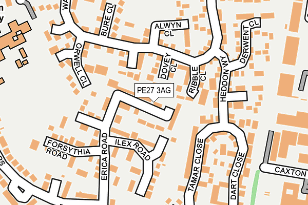 PE27 3AG map - OS OpenMap – Local (Ordnance Survey)
