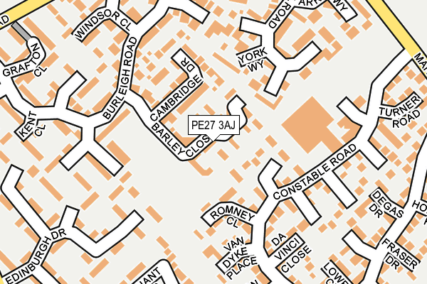 PE27 3AJ map - OS OpenMap – Local (Ordnance Survey)