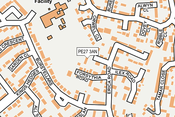 PE27 3AN map - OS OpenMap – Local (Ordnance Survey)