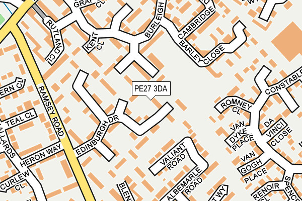 PE27 3DA map - OS OpenMap – Local (Ordnance Survey)