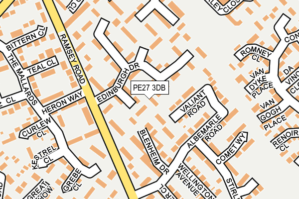 PE27 3DB map - OS OpenMap – Local (Ordnance Survey)