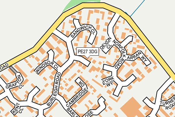 PE27 3DG map - OS OpenMap – Local (Ordnance Survey)