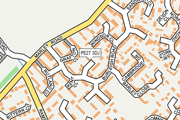 PE27 3DJ map - OS OpenMap – Local (Ordnance Survey)