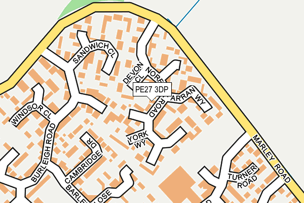 PE27 3DP map - OS OpenMap – Local (Ordnance Survey)
