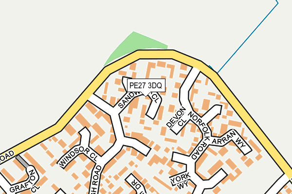 PE27 3DQ map - OS OpenMap – Local (Ordnance Survey)