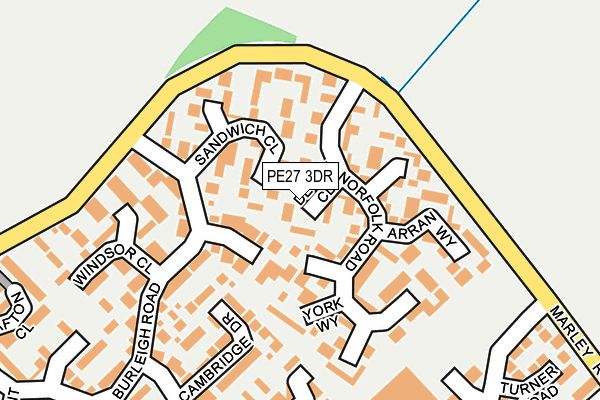 PE27 3DR map - OS OpenMap – Local (Ordnance Survey)