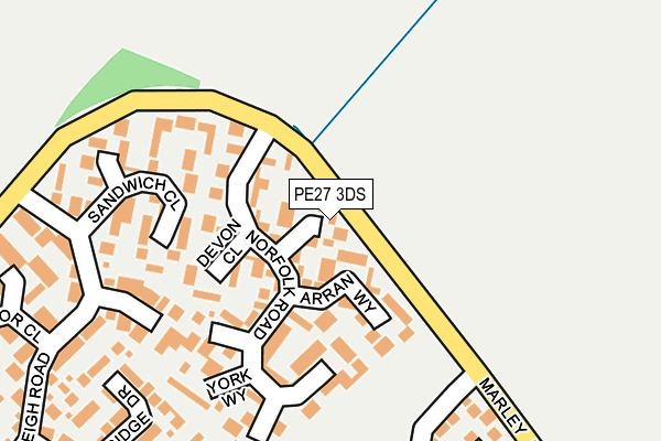 PE27 3DS map - OS OpenMap – Local (Ordnance Survey)