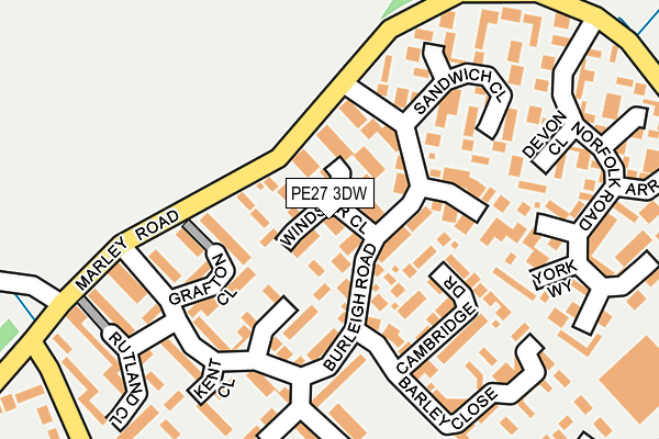 PE27 3DW map - OS OpenMap – Local (Ordnance Survey)