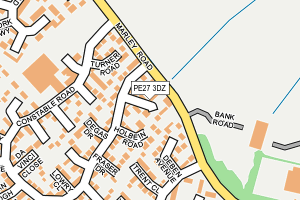 PE27 3DZ map - OS OpenMap – Local (Ordnance Survey)