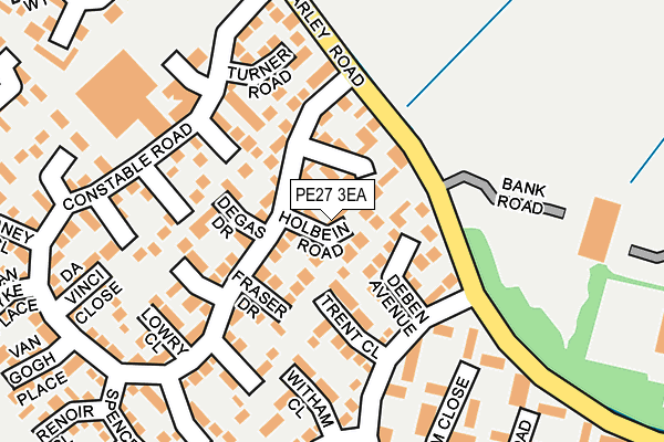 PE27 3EA map - OS OpenMap – Local (Ordnance Survey)