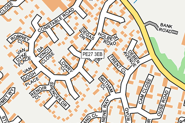 PE27 3EB map - OS OpenMap – Local (Ordnance Survey)