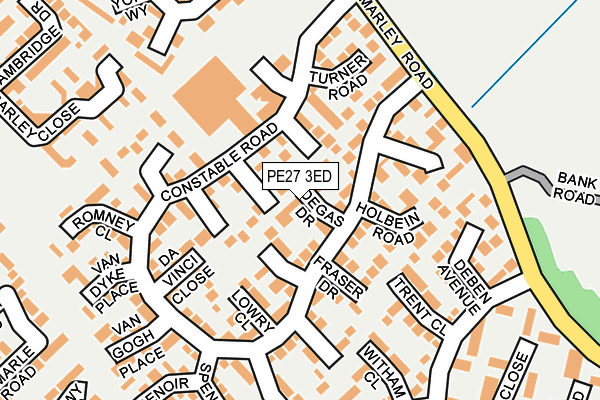 PE27 3ED map - OS OpenMap – Local (Ordnance Survey)