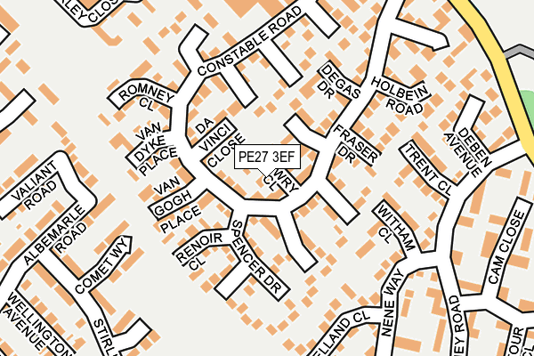 PE27 3EF map - OS OpenMap – Local (Ordnance Survey)