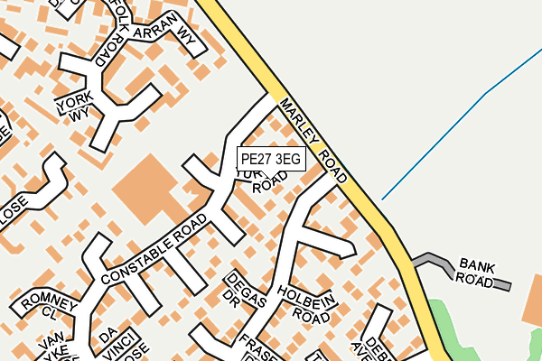 PE27 3EG map - OS OpenMap – Local (Ordnance Survey)