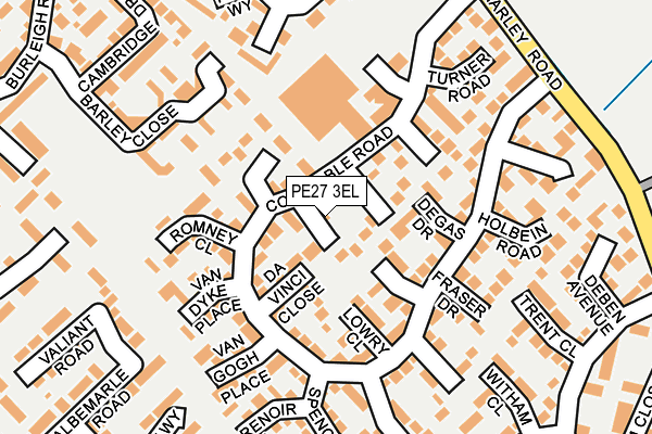 PE27 3EL map - OS OpenMap – Local (Ordnance Survey)