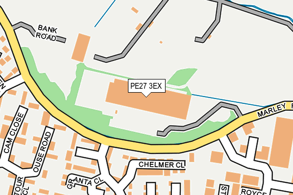 PE27 3EX map - OS OpenMap – Local (Ordnance Survey)