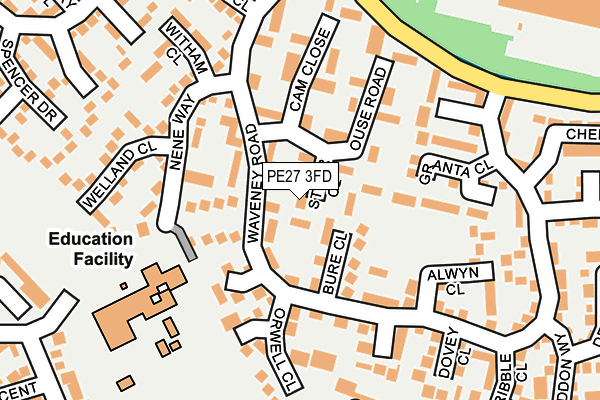 PE27 3FD map - OS OpenMap – Local (Ordnance Survey)