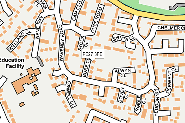 PE27 3FE map - OS OpenMap – Local (Ordnance Survey)