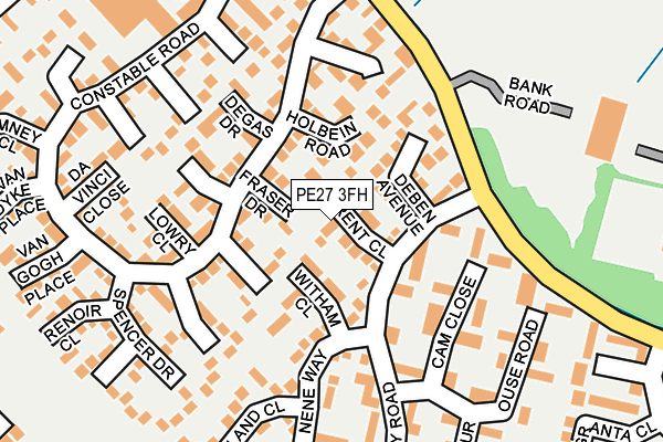 PE27 3FH map - OS OpenMap – Local (Ordnance Survey)
