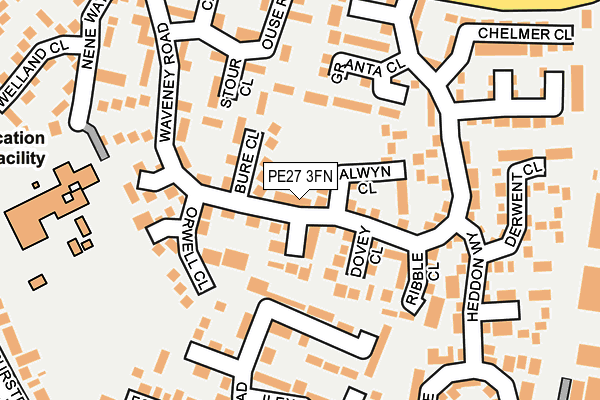 PE27 3FN map - OS OpenMap – Local (Ordnance Survey)