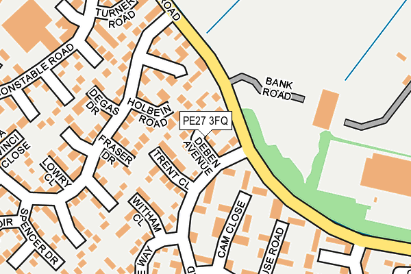 PE27 3FQ map - OS OpenMap – Local (Ordnance Survey)