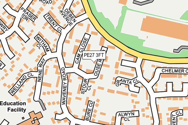 PE27 3FT map - OS OpenMap – Local (Ordnance Survey)