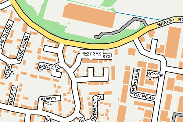 PE27 3FX map - OS OpenMap – Local (Ordnance Survey)