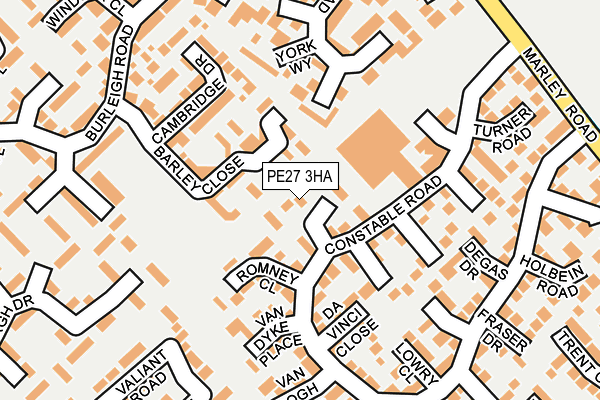 PE27 3HA map - OS OpenMap – Local (Ordnance Survey)