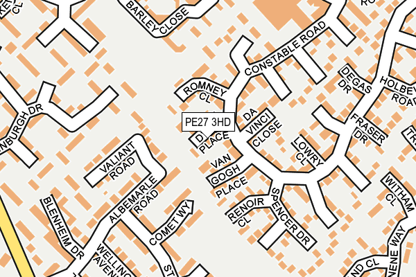 PE27 3HD map - OS OpenMap – Local (Ordnance Survey)