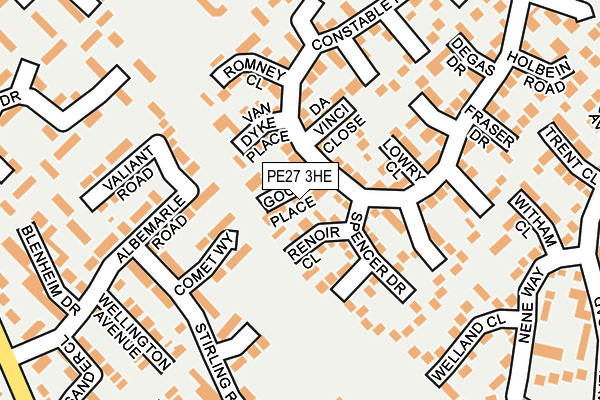 PE27 3HE map - OS OpenMap – Local (Ordnance Survey)