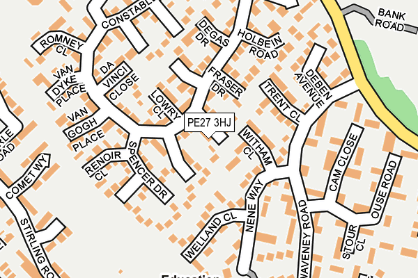 PE27 3HJ map - OS OpenMap – Local (Ordnance Survey)