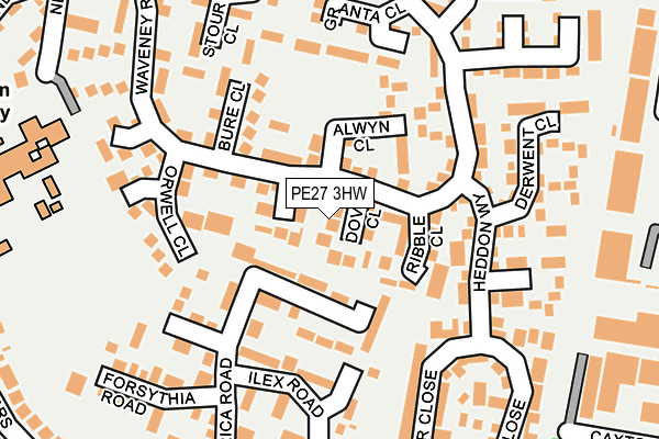 PE27 3HW map - OS OpenMap – Local (Ordnance Survey)