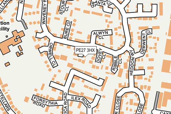 PE27 3HX map - OS OpenMap – Local (Ordnance Survey)