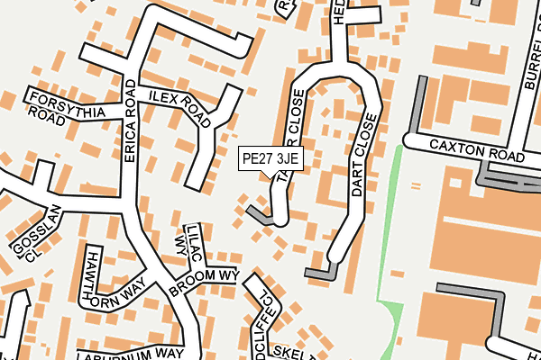 PE27 3JE map - OS OpenMap – Local (Ordnance Survey)