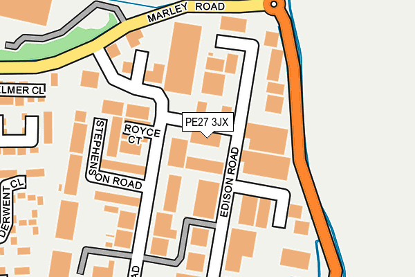 PE27 3JX map - OS OpenMap – Local (Ordnance Survey)