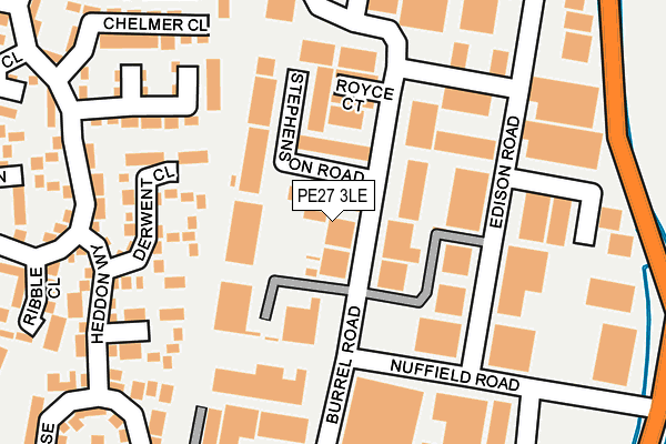 PE27 3LE map - OS OpenMap – Local (Ordnance Survey)