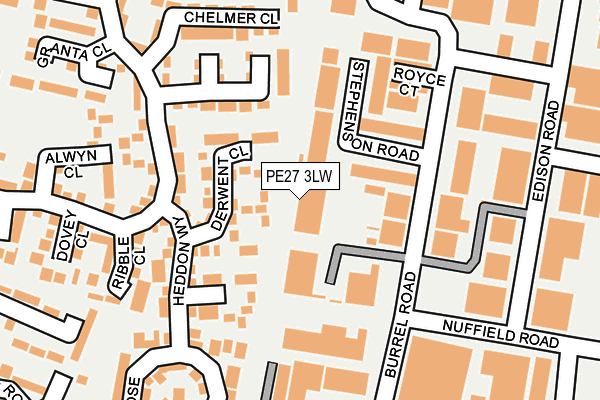 PE27 3LW map - OS OpenMap – Local (Ordnance Survey)