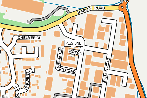 PE27 3NE map - OS OpenMap – Local (Ordnance Survey)