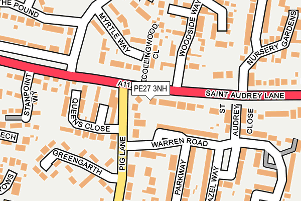 PE27 3NH map - OS OpenMap – Local (Ordnance Survey)