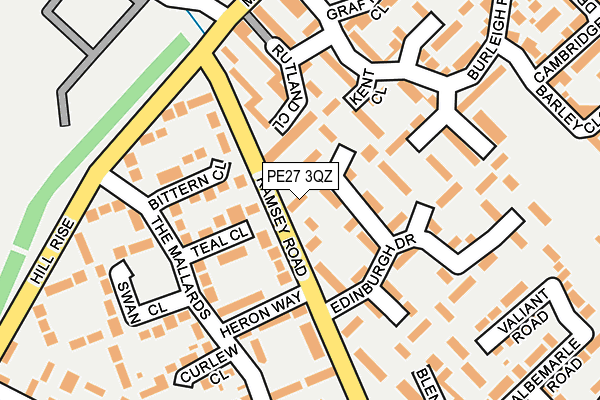 PE27 3QZ map - OS OpenMap – Local (Ordnance Survey)