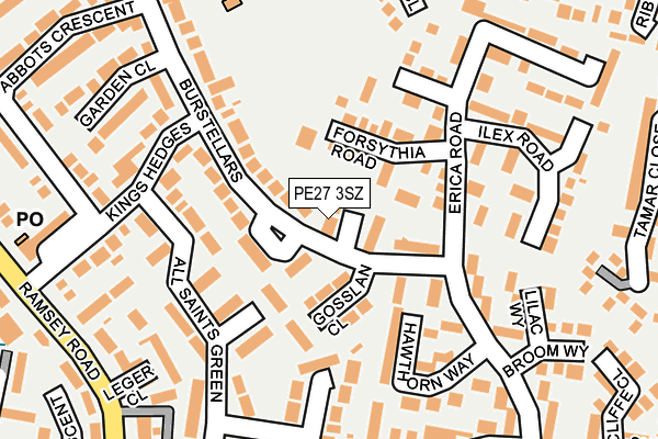 PE27 3SZ map - OS OpenMap – Local (Ordnance Survey)