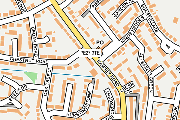 PE27 3TE map - OS OpenMap – Local (Ordnance Survey)