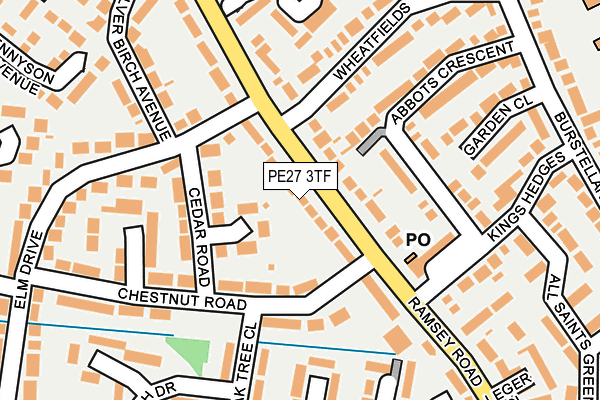 PE27 3TF map - OS OpenMap – Local (Ordnance Survey)