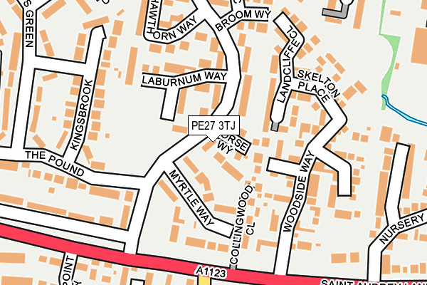 PE27 3TJ map - OS OpenMap – Local (Ordnance Survey)