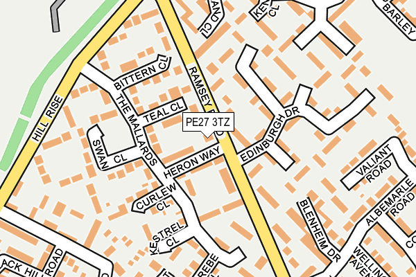 PE27 3TZ map - OS OpenMap – Local (Ordnance Survey)