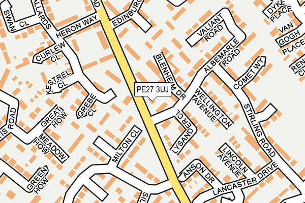 PE27 3UJ map - OS OpenMap – Local (Ordnance Survey)