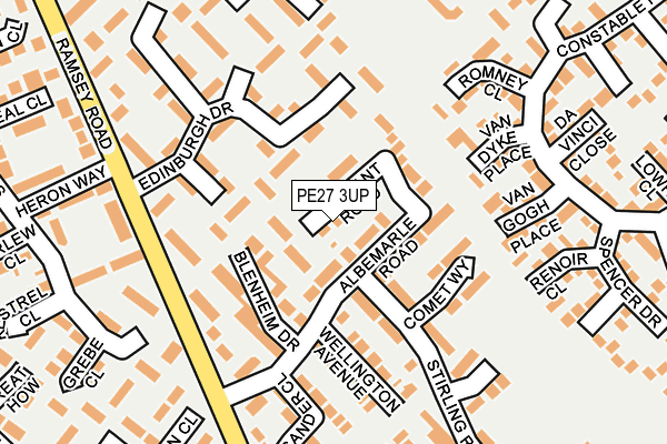 PE27 3UP map - OS OpenMap – Local (Ordnance Survey)